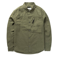 Left Hand Zip Pocket Shirt Olive - Parasol Store