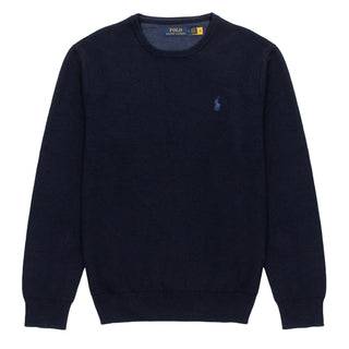 Polo Ralph Lauren Cotton Crewneck Jumper Navy Heather - Parasol Store