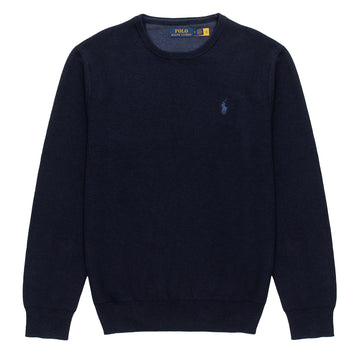 Polo Ralph Lauren Cotton Crewneck Jumper Navy Heather - Parasol Store
