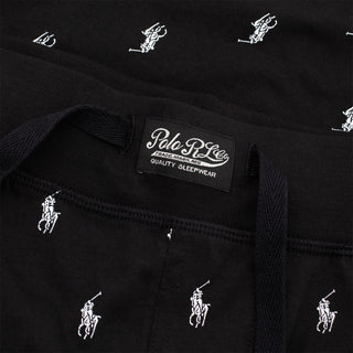 Polo Ralph Lauren Allover Pony Cotton Jersey Sleep Short Polo Black - Parasol Store