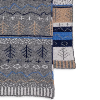 Paul Smith Doodle Fairisle Scarf Slate - Parasol Store