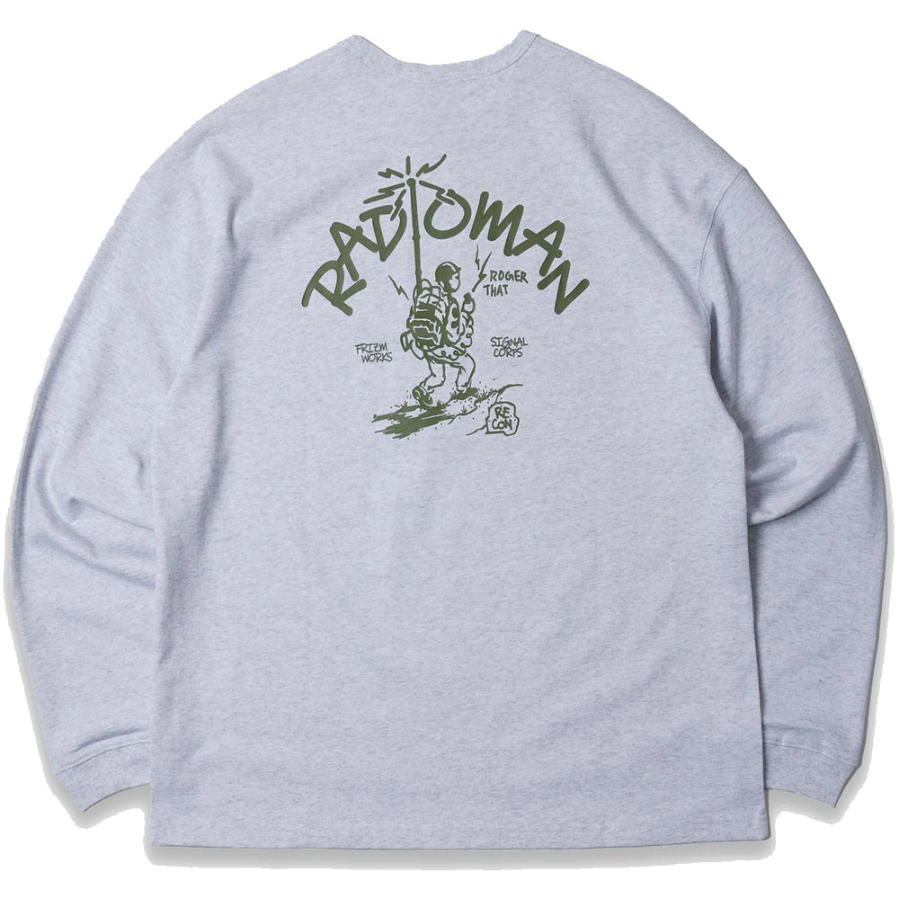 Frizmworks Radio Man Long Sleeve Tee White Melange - Parasol Store