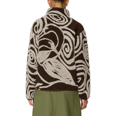 Obey Womens Swirls Jacquard Zip Jacket Brown Multi - Parasol Store