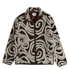 Obey Womens Swirls Jacquard Zip Jacket Brown Multi - Parasol Store