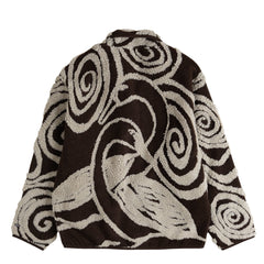 Obey Womens Swirls Jacquard Zip Jacket Brown Multi - Parasol Store