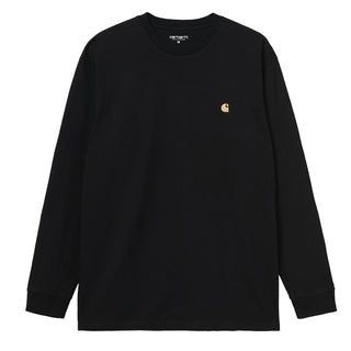 Carhartt WIP L/S Chase T-Shirt Black / Gold - Parasol Store