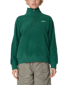 Obey Womens Watts Zip Mock Neck Forest - Parasol Store