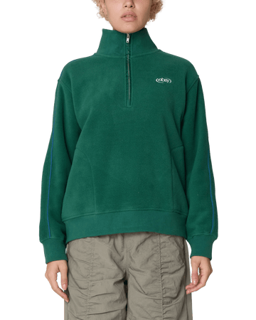 Obey Womens Watts Zip Mock Neck Forest - Parasol Store