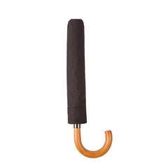 Paul Smith Signature Stripe Compact Umbrella with Crook Wooden Handle Black - Black / ONE SIZE / 92 - Parasol Store