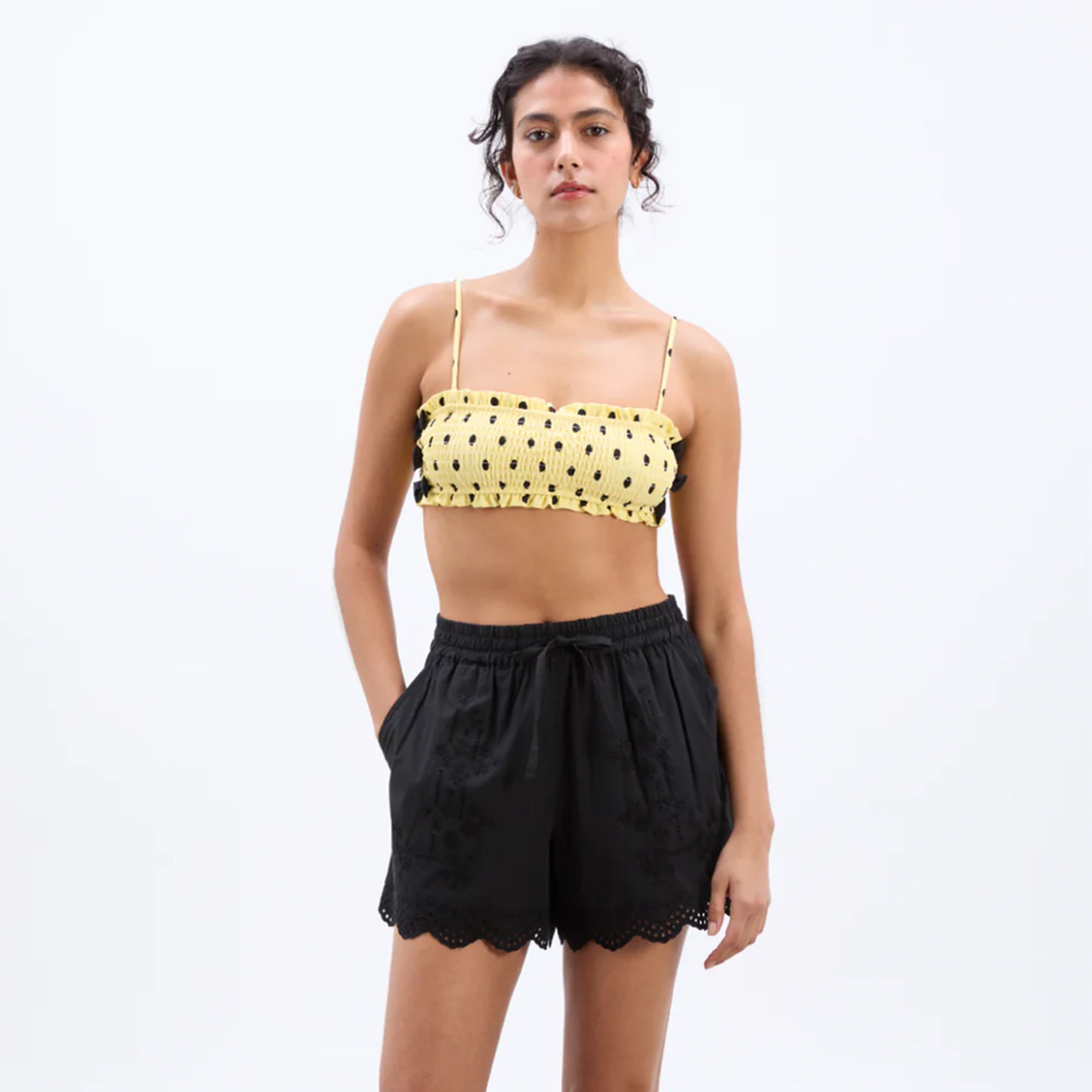 Damson Madder Blondey Shorts Black Embroidery