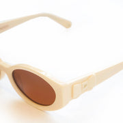 Damson Madder Catty Oval Sunglasses With Bow Detail Bone - Parasol Store