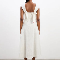 Damson Madder Fan Fan Midi Dress Patchwork Broderie - Parasol Store