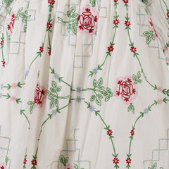 Damson Madder Lulu Mini Dress Rose Embroidery - Parasol Store