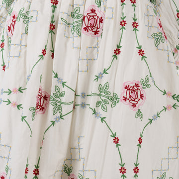 Damson Madder Lulu Mini Dress Rose Embroidery - Parasol Store