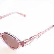 Damson Madder Slim Oval Preppy Sunglasses With Wavy Temple Pink - Parasol Store