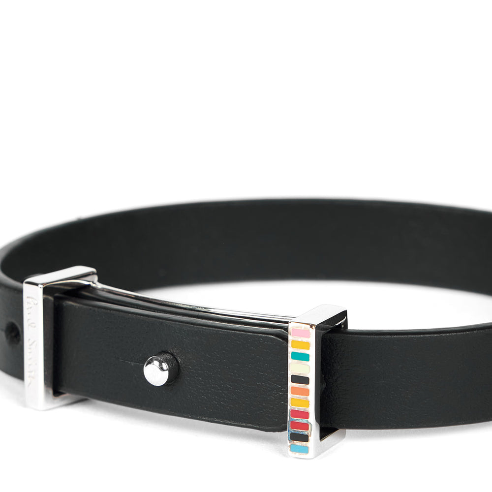 Paul Smith Buckle Leather Bracelet Black - Parasol Store