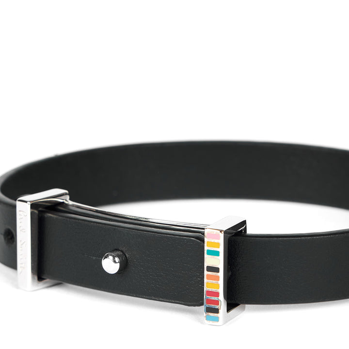 Paul Smith Buckle Leather Bracelet Black - Parasol Store