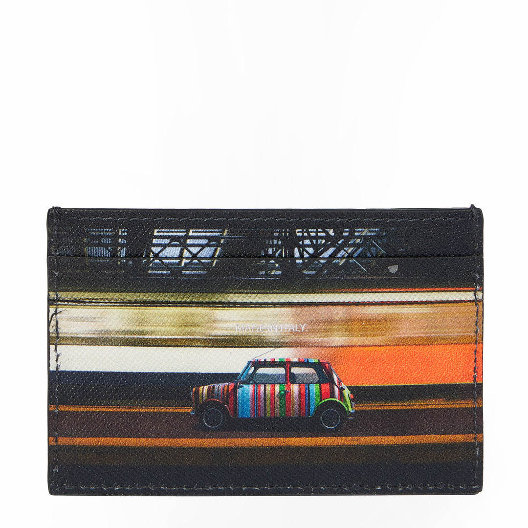Paul Smith Commuter Mini Print Card Holder Black - Parasol Store