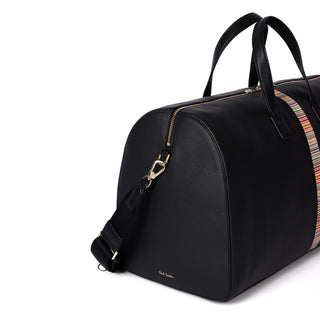 Paul Smith Leather Signature Stripe Holdall Black - Parasol Store