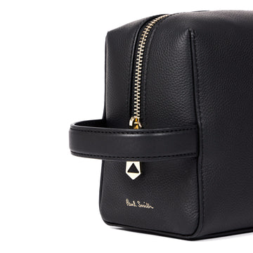 Paul Smith Leather Signature Stripe Wash Bag Black - Parasol Store