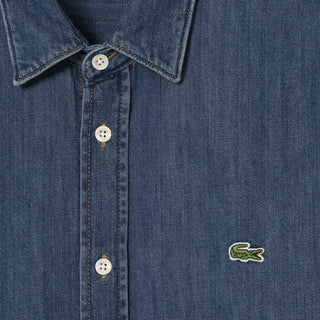 Lacoste Regular Fit Lightweight Denim Shirt Blue - Parasol Store