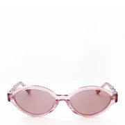 Damson Madder Slim Oval Preppy Sunglasses With Wavy Temple Pink - Parasol Store