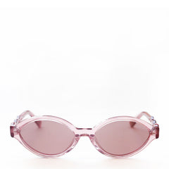 Damson Madder Slim Oval Preppy Sunglasses With Wavy Temple Pink - Parasol Store