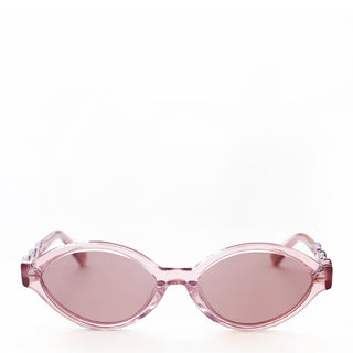 Damson Madder Slim Oval Preppy Sunglasses With Wavy Temple Pink - Parasol Store