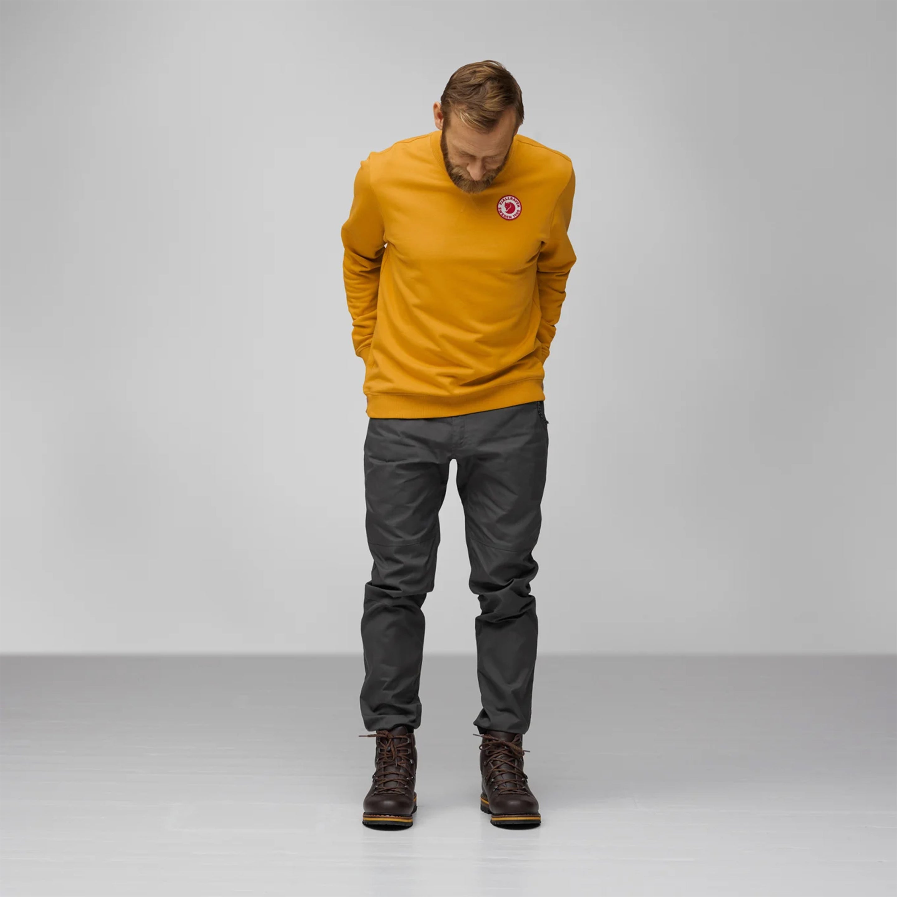 Fjallraven 1960 Logo Badge Sweater Mustard Yellow