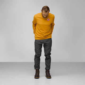 Fjallraven 1960 Logo Badge Sweater Mustard Yellow - Parasol Store