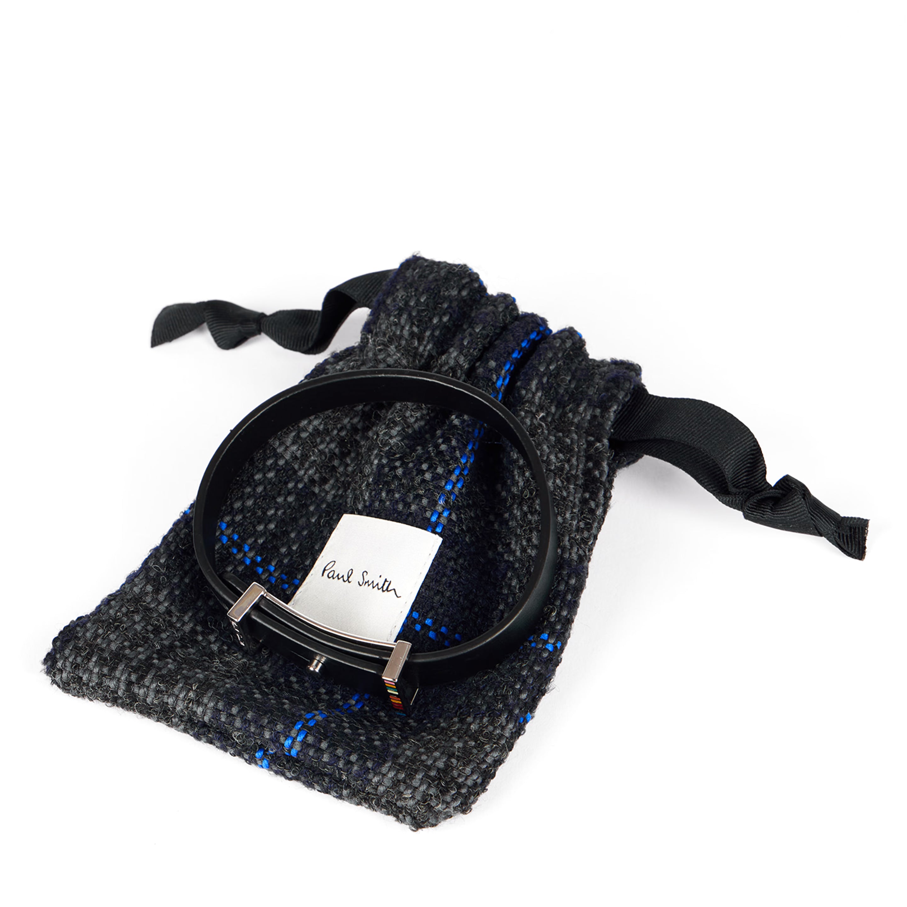 Paul Smith Buckle Leather Bracelet Black - Parasol Store
