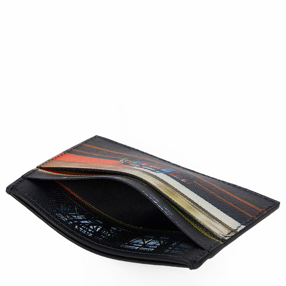 Paul Smith Commuter Mini Print Card Holder Black - Parasol Store