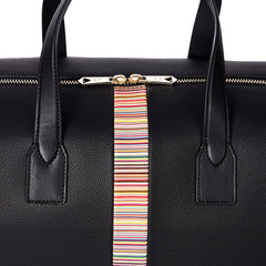 Paul Smith Leather Signature Stripe Holdall Black - Parasol Store