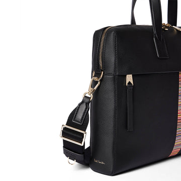 Paul Smith Signature Stripe Folio Bag Black - Parasol Store