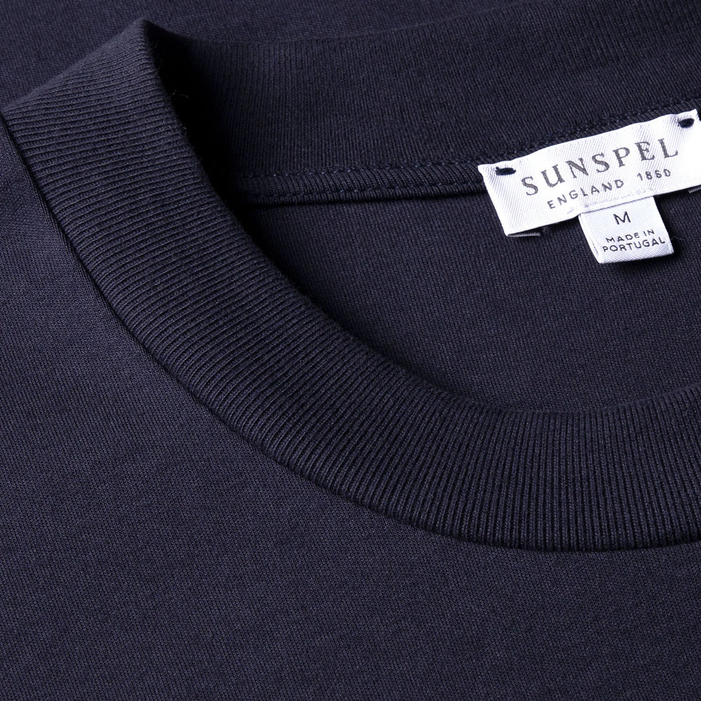 Sunspel Relaxed Fit Heavyweight T‑Shirt Navy - Parasol Store