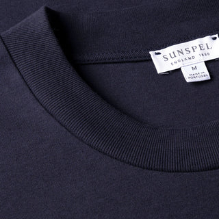 Sunspel Relaxed Fit Heavyweight T‑Shirt Navy - Parasol Store