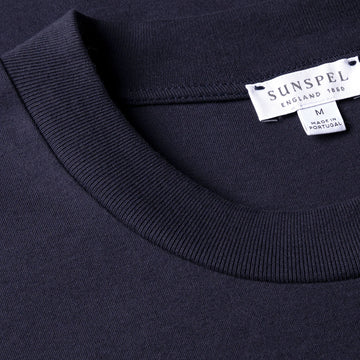 Sunspel Relaxed Fit Heavyweight T‑Shirt Navy - Parasol Store