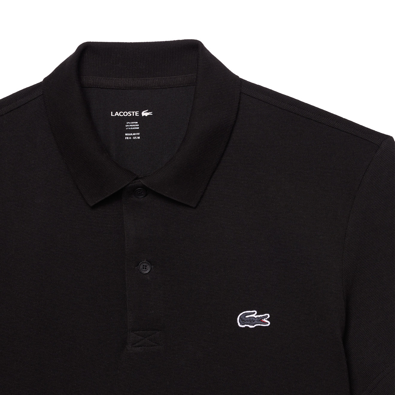 Lacoste Regular Fit Cotton Polo Shirt Black - Parasol Store