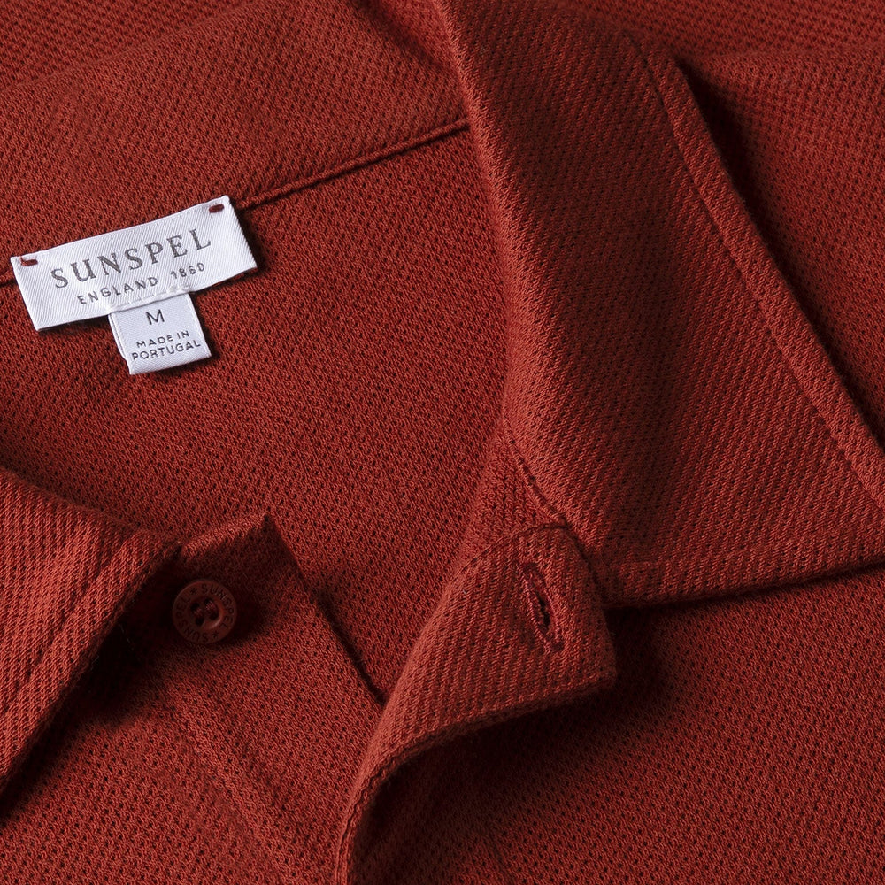 Sunspel Riviera Polo Shirt Rust - Parasol Store