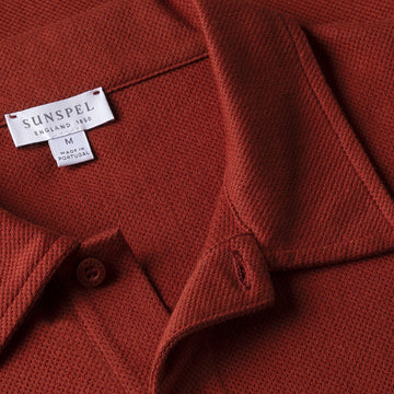 Sunspel Riviera Polo Shirt Rust - Parasol Store