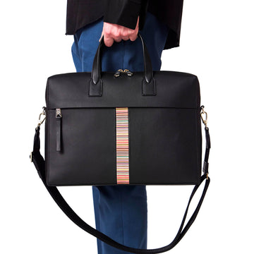 Paul Smith Signature Stripe Folio Bag Black - Parasol Store