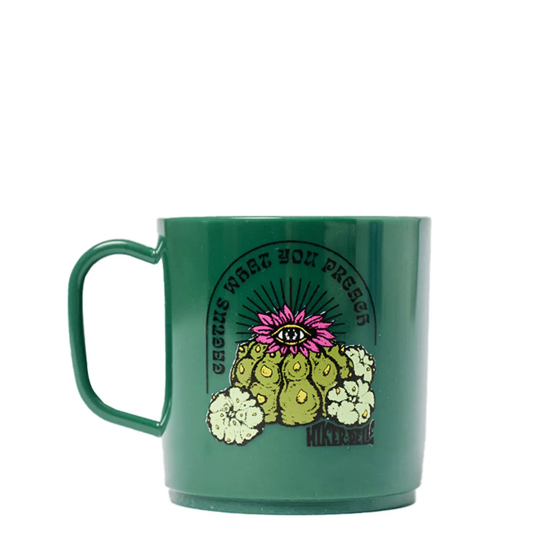 Hikerdelic Cactus What You Preach Mug - Forest Green Hikerdelic