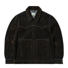 Aries Worn Flock Denim Car Coat Green - Parasol Store