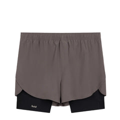 Acid Running 2-in-1 Shorts Shadow Taupe / Black