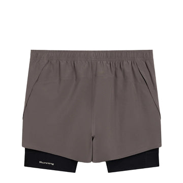Acid Running 2-in-1 Shorts Shadow Taupe / Black