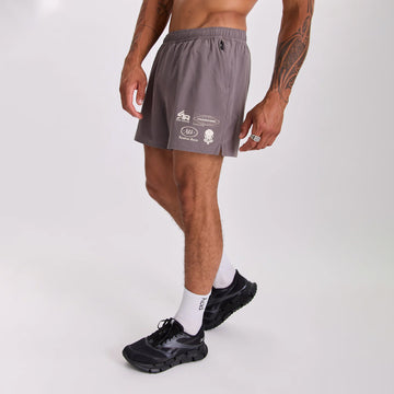 Acid Running Graphic Hybrid Shorts Shadow Taupe