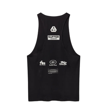 Acid Running Graphic Race Tank Black
