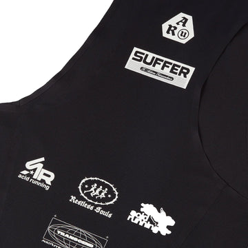 Acid Running Graphic Race Tank Black