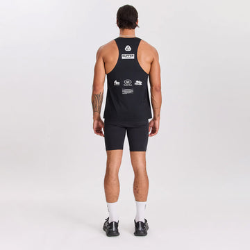 Acid Running Graphic Race Tank Black