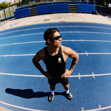 Acid Running Graphic Race Tank Black